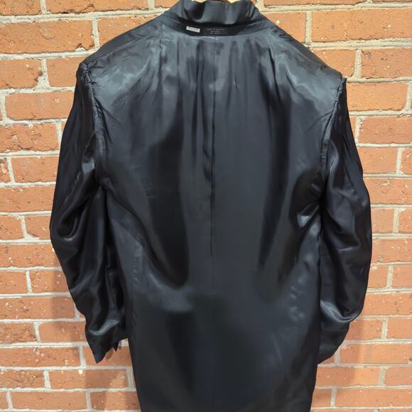 Jones New York Men's 40L 100% Wool 3 Button Front Notch Lapel Suit Black Blazer - Picture 4 of 14